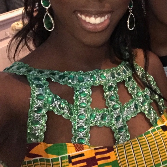 Authentic Kente Cloth Ghanian Prom Dress - Picture 3 of 4